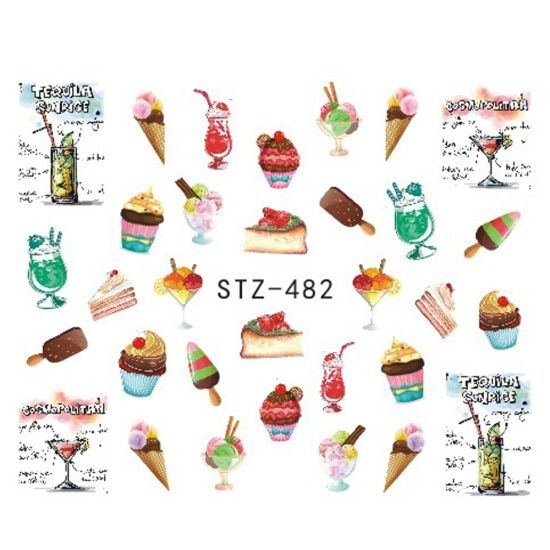 1PCS Strawberry/Watermelon Winter Fruit Leaves Stickers For Nails Slider Manicure Nail Art Design Water Decals Tips CHSTZ474-500