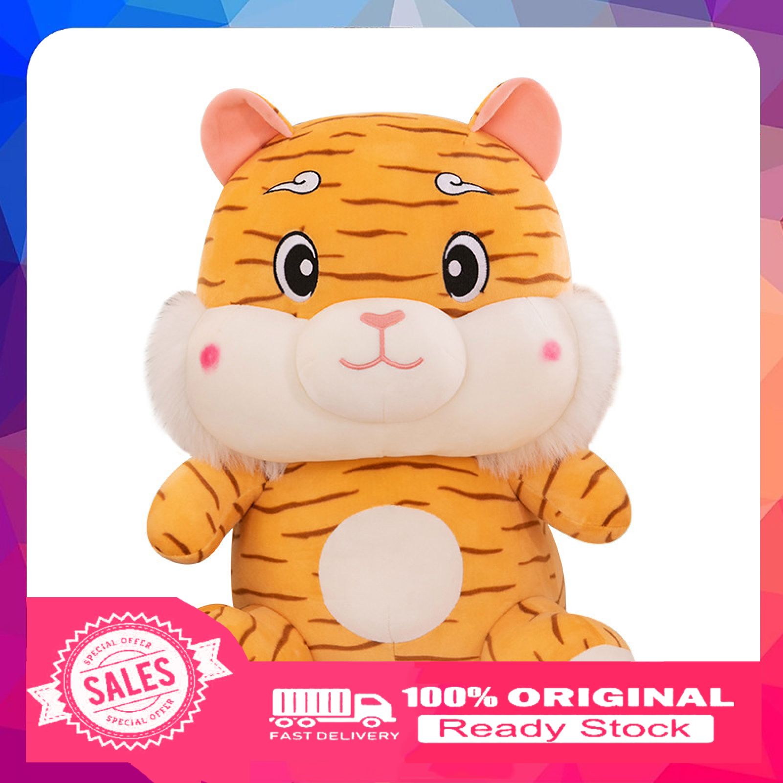 Plush Doll Lightweight Anti-deform PP Cotton White Tiger Plush Toy for Kids