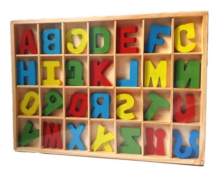 Wooden Blocks Uppercase Puzzle Board Montessori Reading Matching Word Educational Literacy Game Teaching Aids Toy