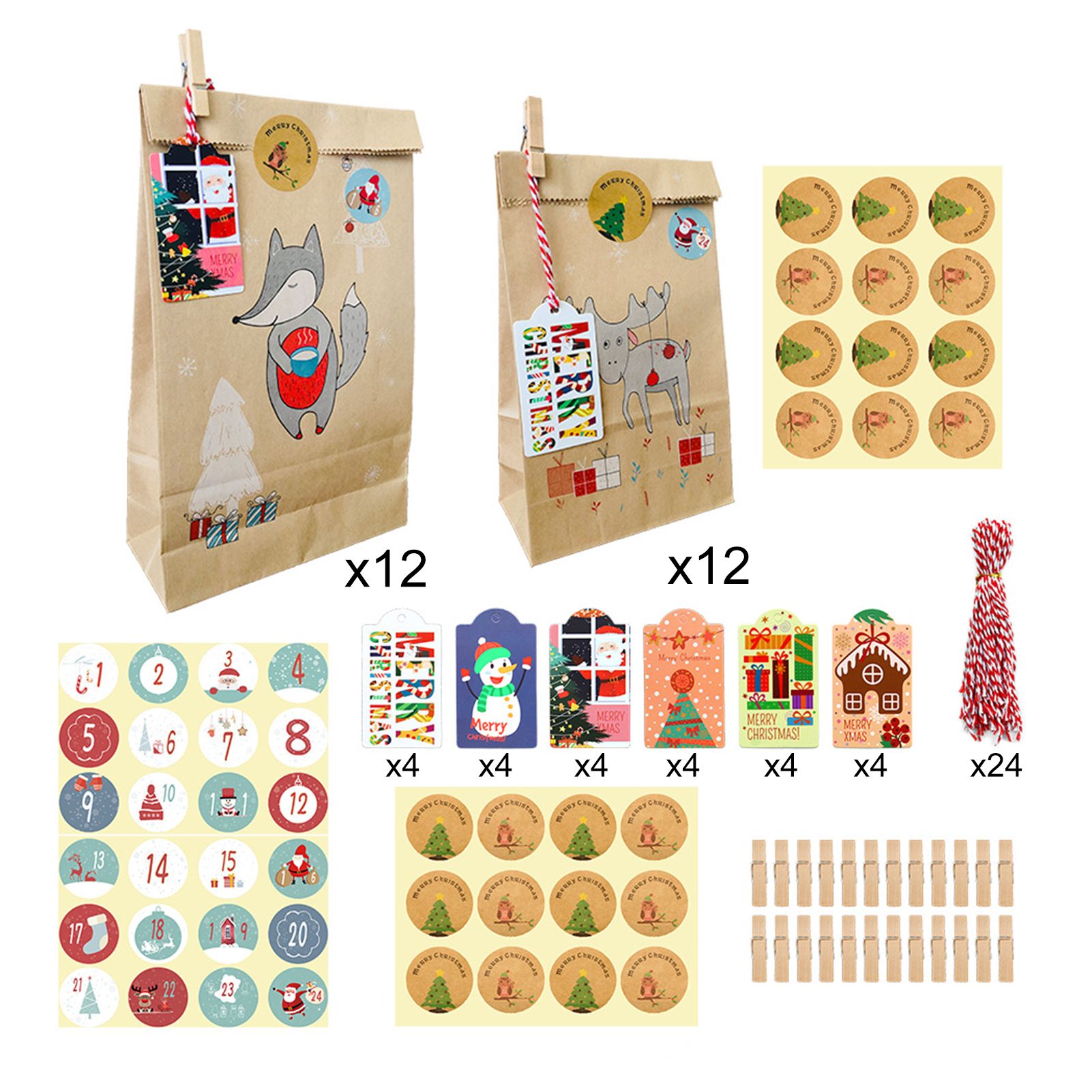 Paper Gift Bags Chic Birthday Party Favor Decorations Supplies Set