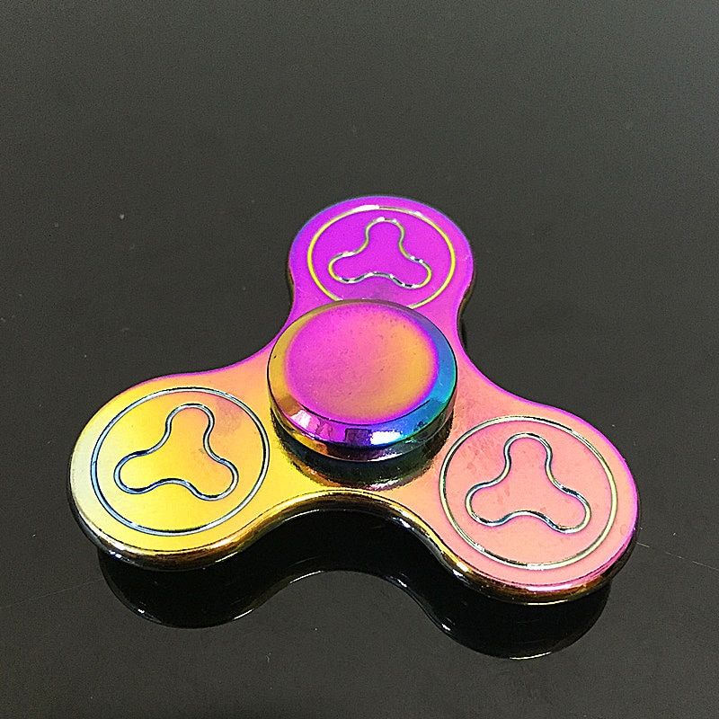 Classic triple circle Fidget Spinner Metal Rainbow Dragon Hand Finger Spinners Autism ADHD Focus Anxiety Relief Stress SZJD