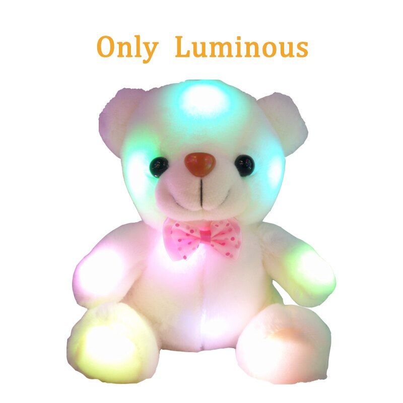 22CM 12Seconds Sound Recording Colorful Luminous Glowing Teddy Bear Plush Toy Stuffed Teddy Bear Lovely Gifts For Kids Girls