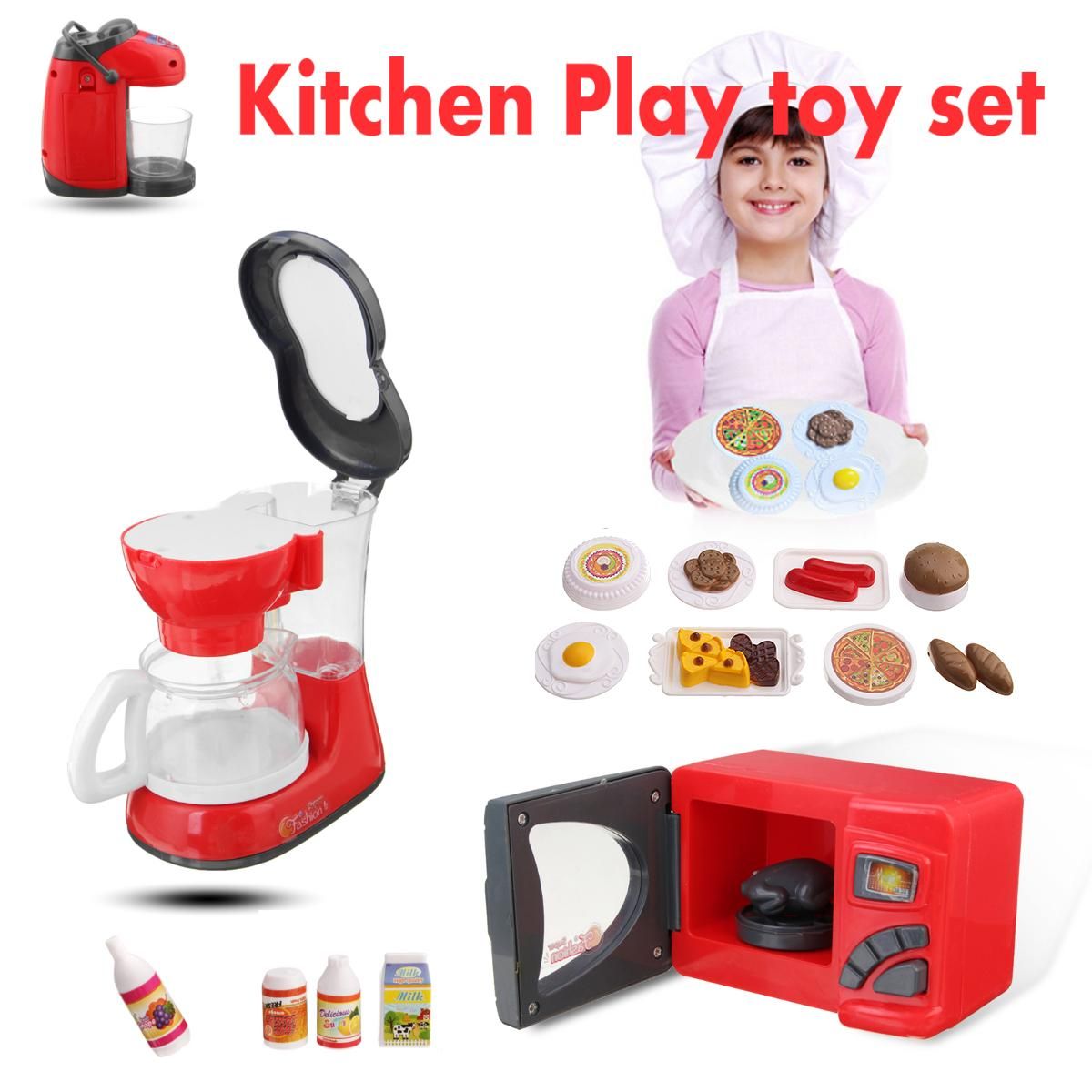 Kitchen Pretend Play Toy Set Electronic Cooking Machine For Boy Girl Kids Gift