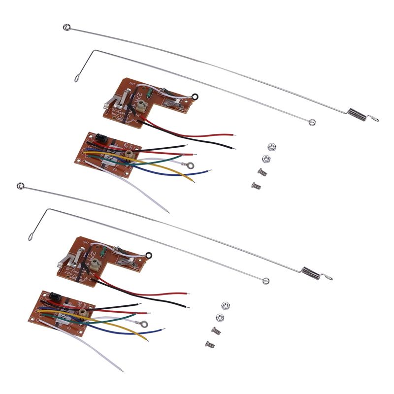 2 Set 4CH 40MHZ Remote Transmitter & Receiver Board with Antenna for DIY RC Car Robot Remote Control Toy Parts