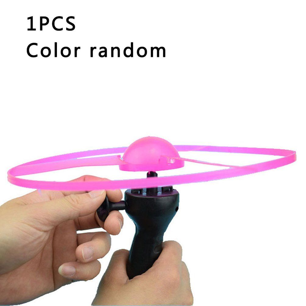 1pc Funny Flying Hand-push Handle Pull Wire Flashing Plate Large Pull Wire random