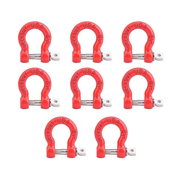 8Pcs Metal Front Rear Bumper Trailer Hook Tow Shackle Rescue Hook for 1/10 RC Rock Crawler Car Traxxas TRX4 TRX-4 SCX10