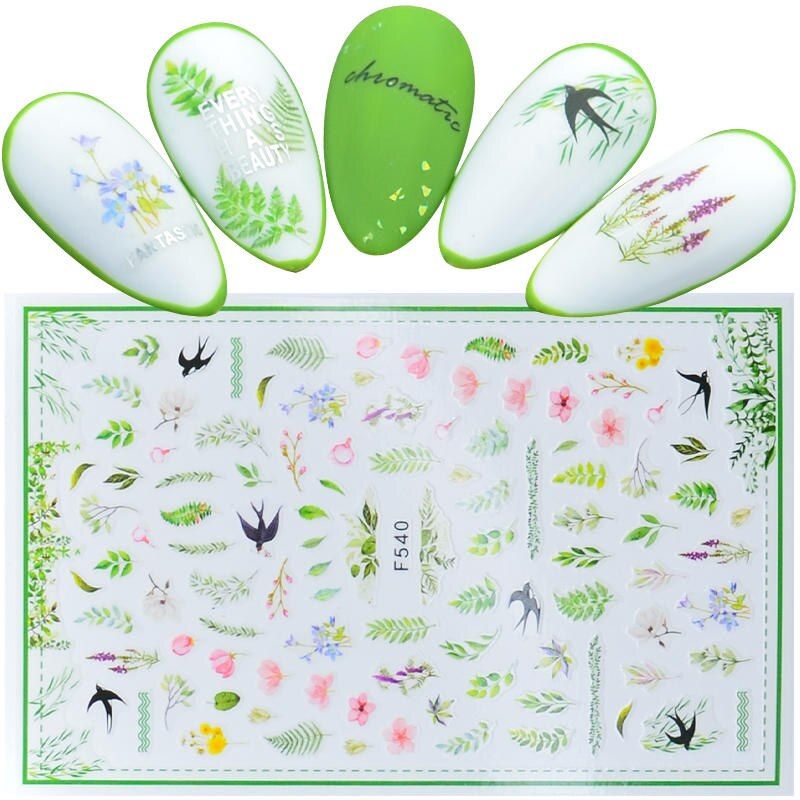 1 sheet 3D Nail Art Adhesive Sticker Super Cute Alien Giraffe Fruit Dessert Pattern Decals for Nail Art Decoration Manicure