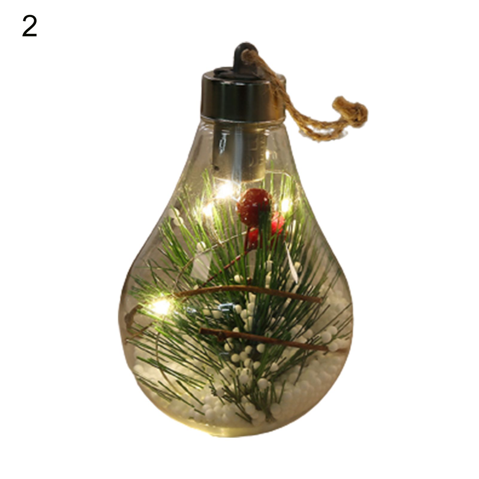 Hanging Bauble Realistic Portable Decorative LED Christmas Ball