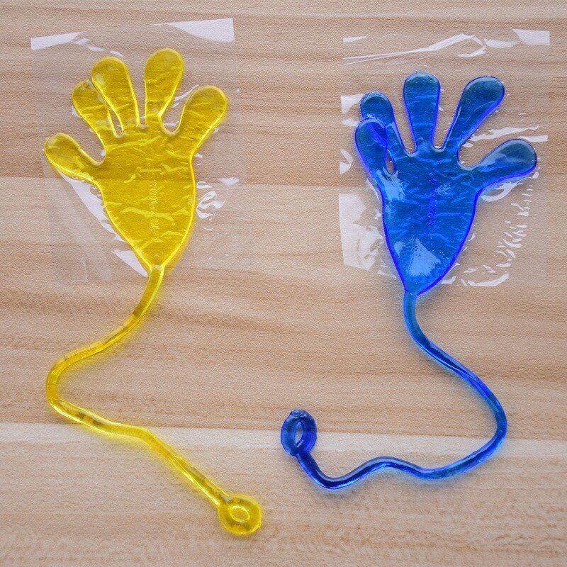 10pcs Cute Glitter Sticky Hands Gags Funny  Gadget Practical Jokes Gag Lover Gifts Toys For Children Baby Kids