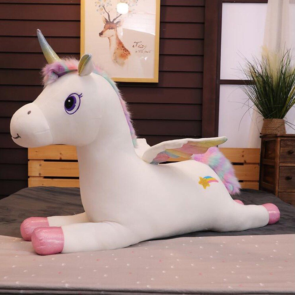 Cute Rainbow Angel Unicorn Plush Soft Toy for Baby Doll
