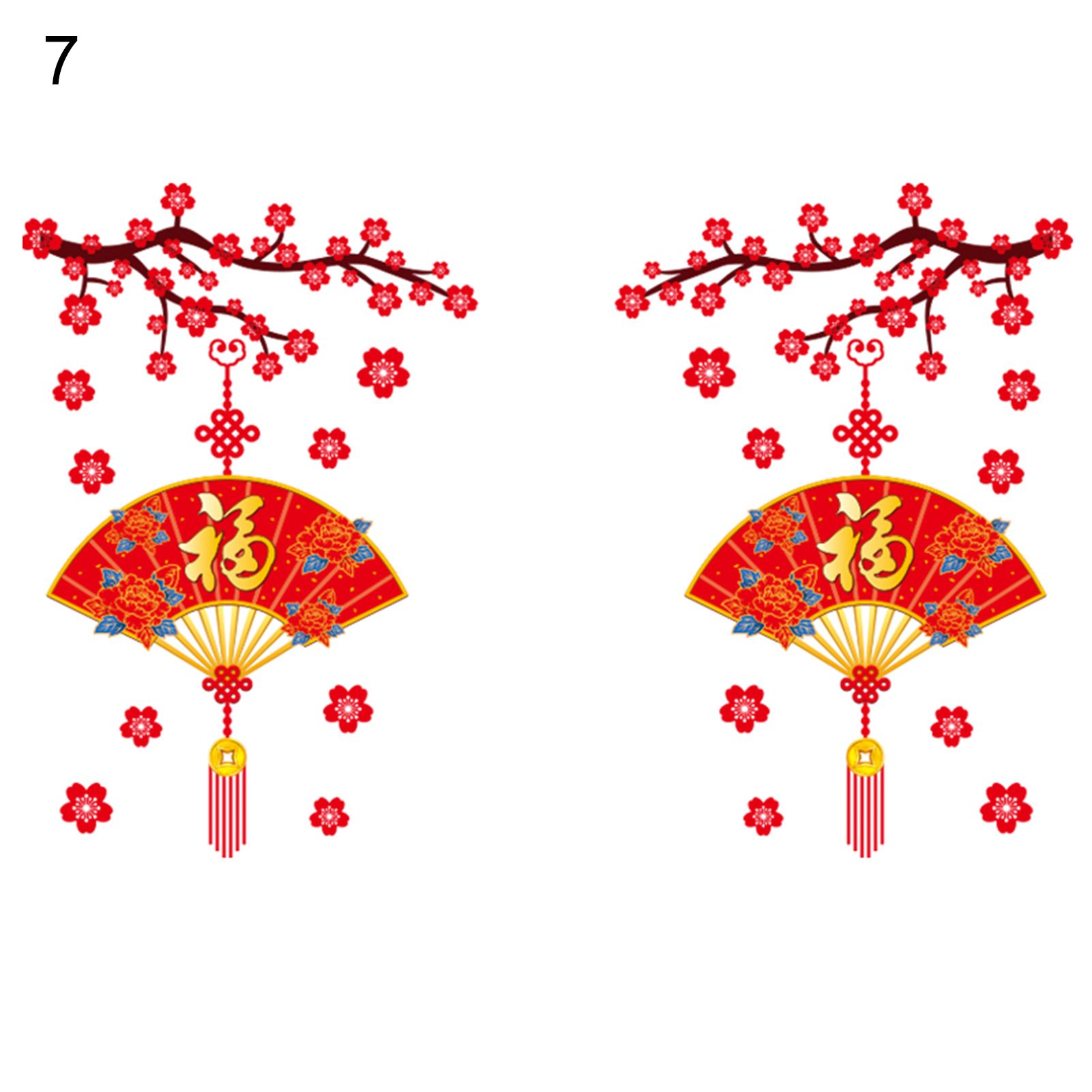 Glass Sticker Unique Pattern 2022 Chinese New Year Themed Sticker