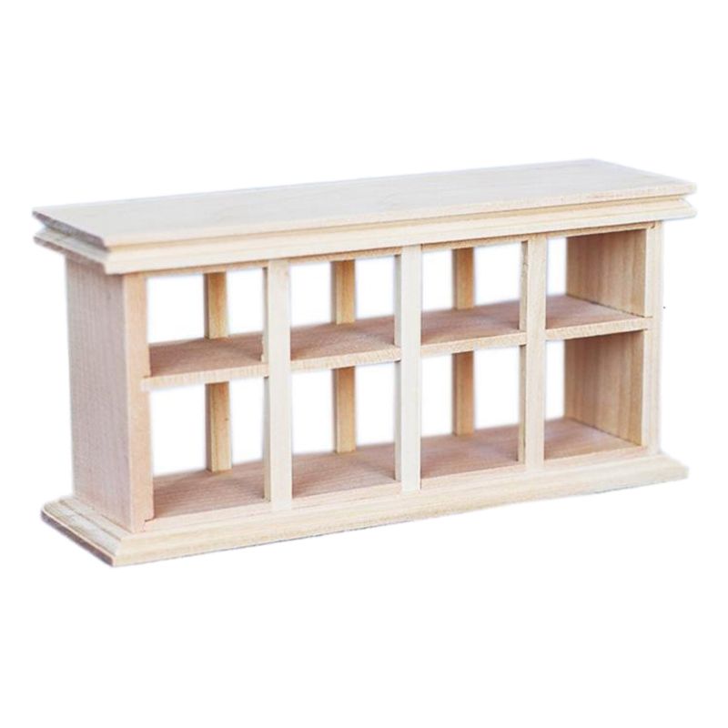 1: 12 Dollhouse Miniature Wooden Storage Rack Grid Shelves Doll House Wall Rack Dollhouse Furniture Accessories