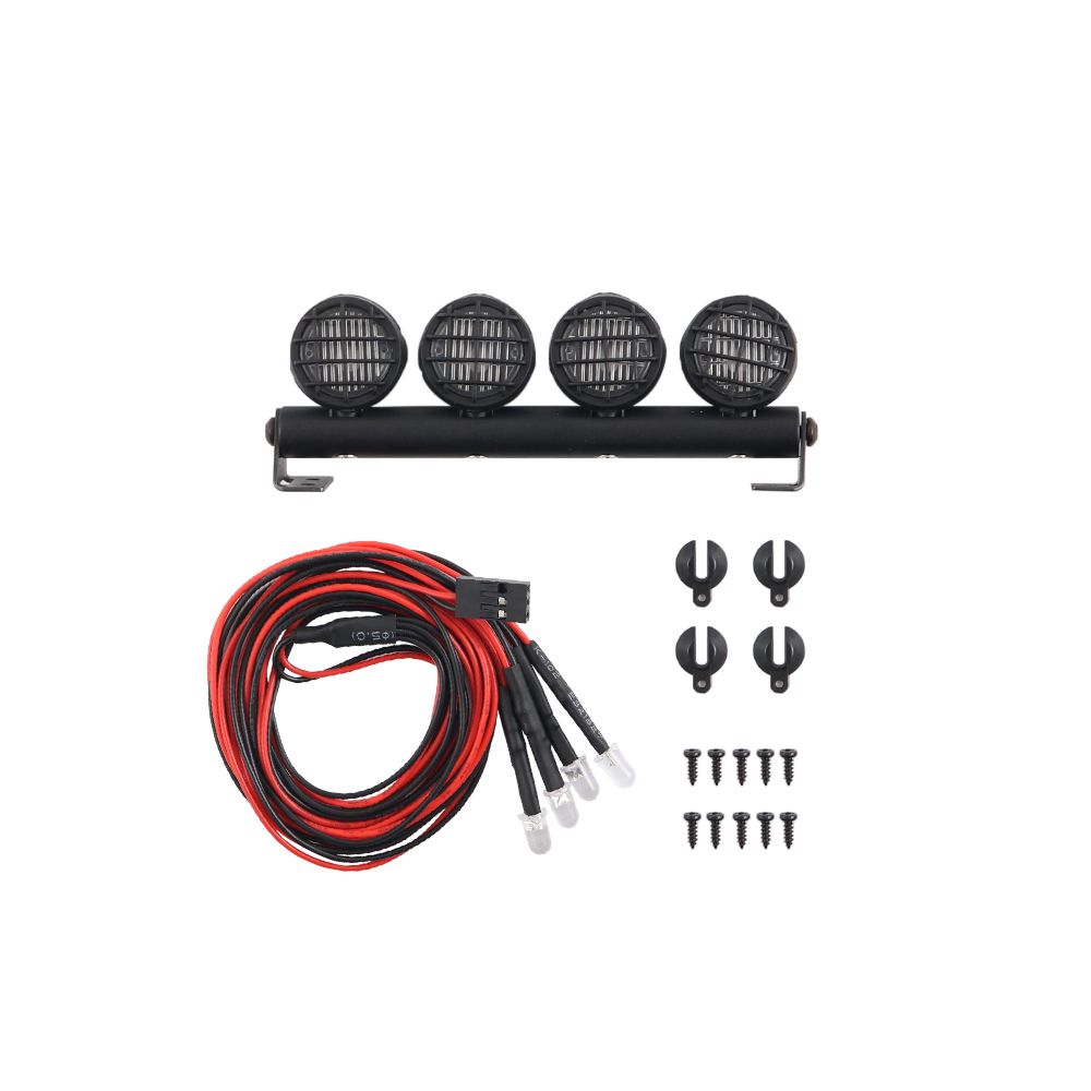 Yfashion Metal Roof DIY LED Light Spotlight for 1/10 RC Car RX4 SCX 10
