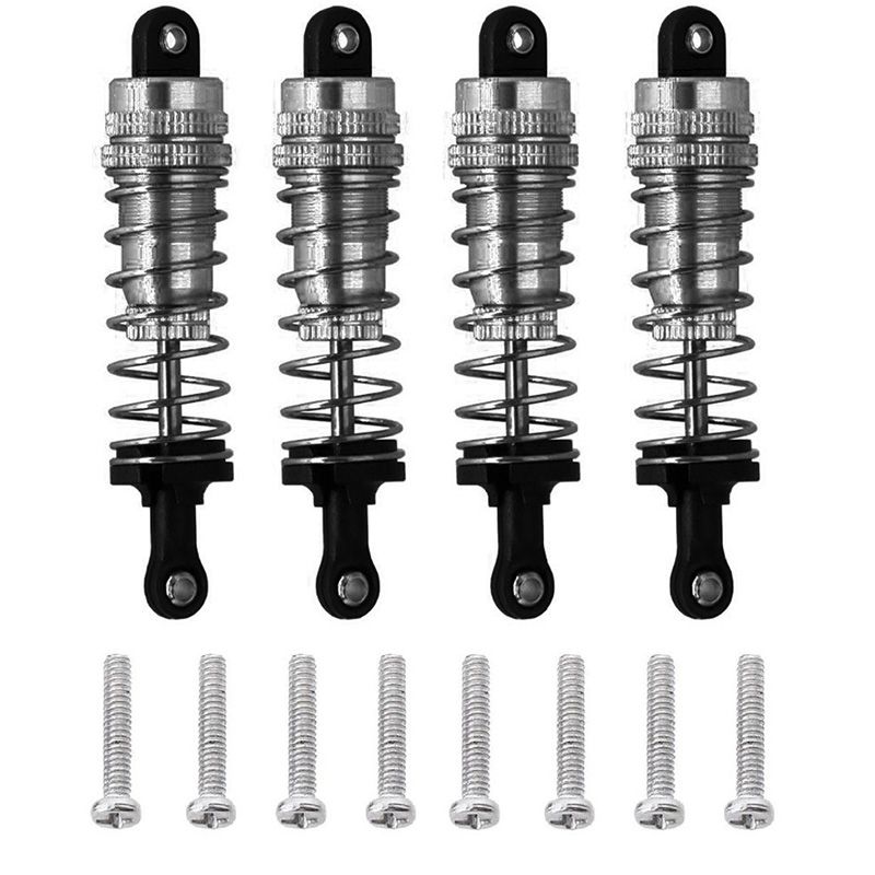 4Pcs Metal Shock Absorber Damper Replacement Accessory Fit for WLtoys 144001 1/14 RC Drift Racing Car Parts,Grey