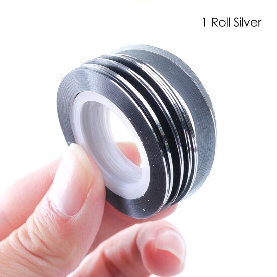 0.5mm Nail Striping Tape Line Gold Silver Strips 3D Nail Art Adhesive Stickers Foils Decals Manicure Decorations Tips TR1009-1