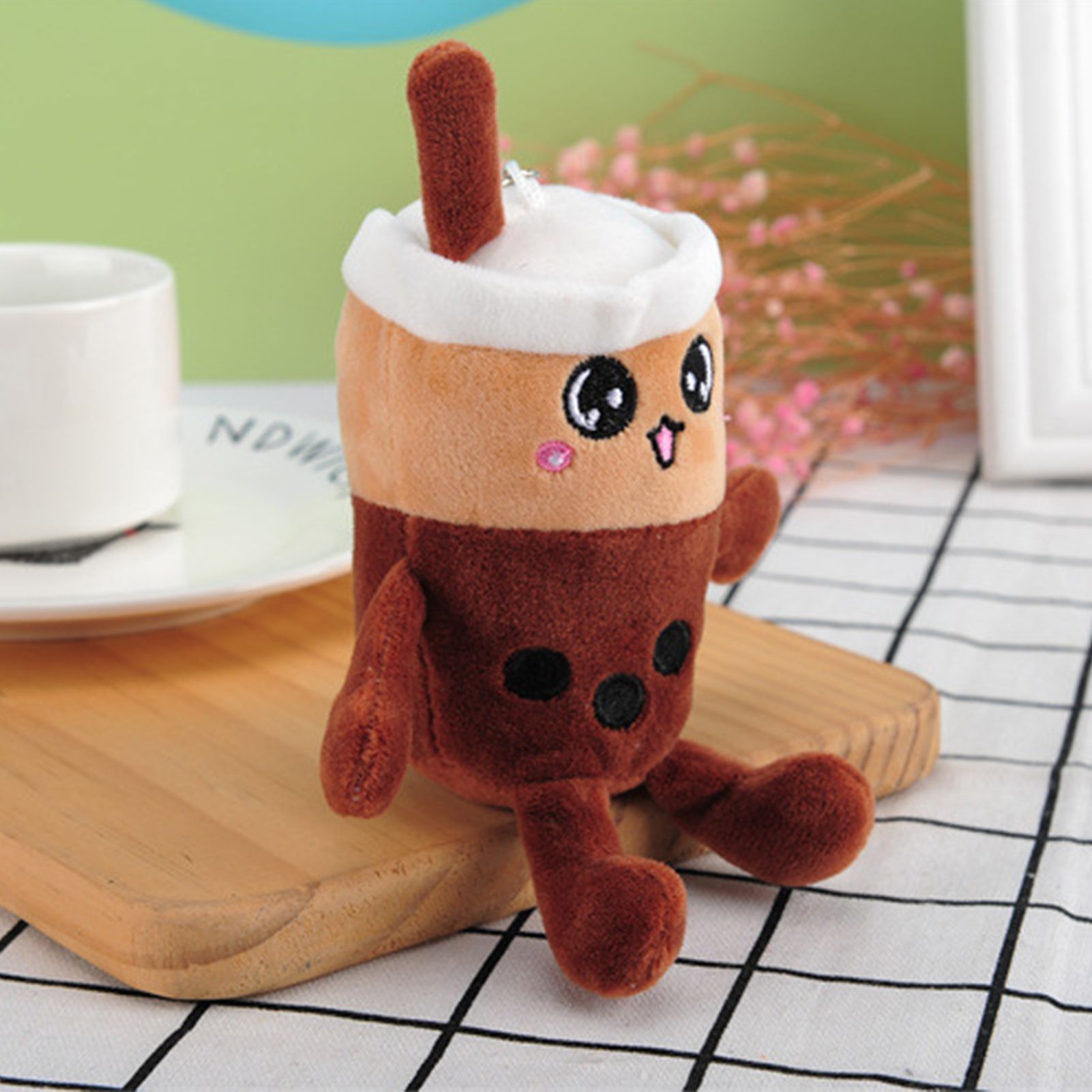 Multifunctional Bag Pendant Lightweight Easy-carrying Bubble Tea Cup Plush Pendant for Car