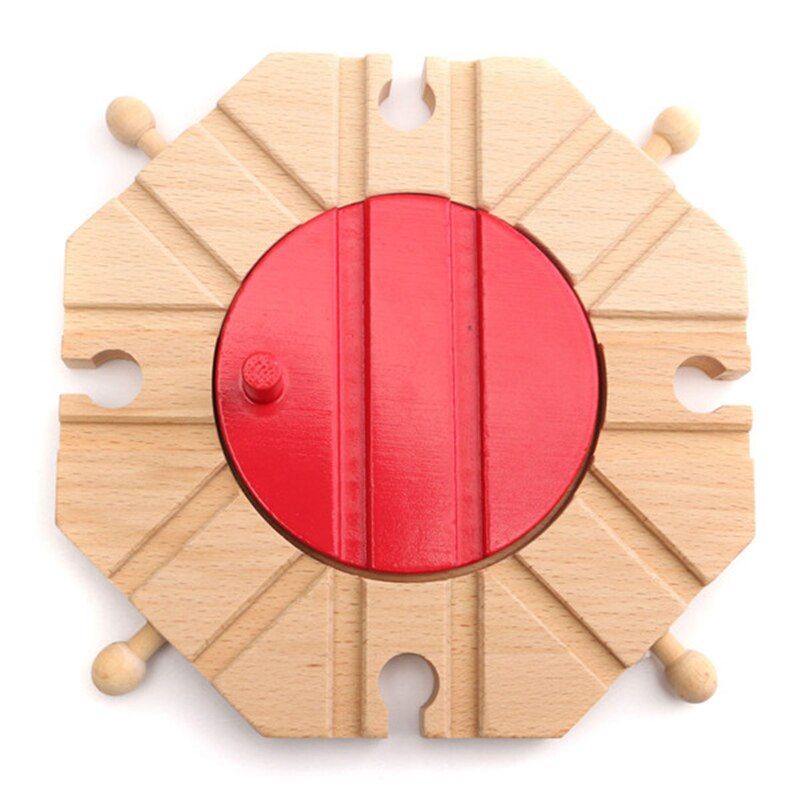EDWONE Red Switch Tracks Wood Bang Track Wood Railway Train Accessories Track Bridge Piers With Fit Wooden Thomas Biro Tracks