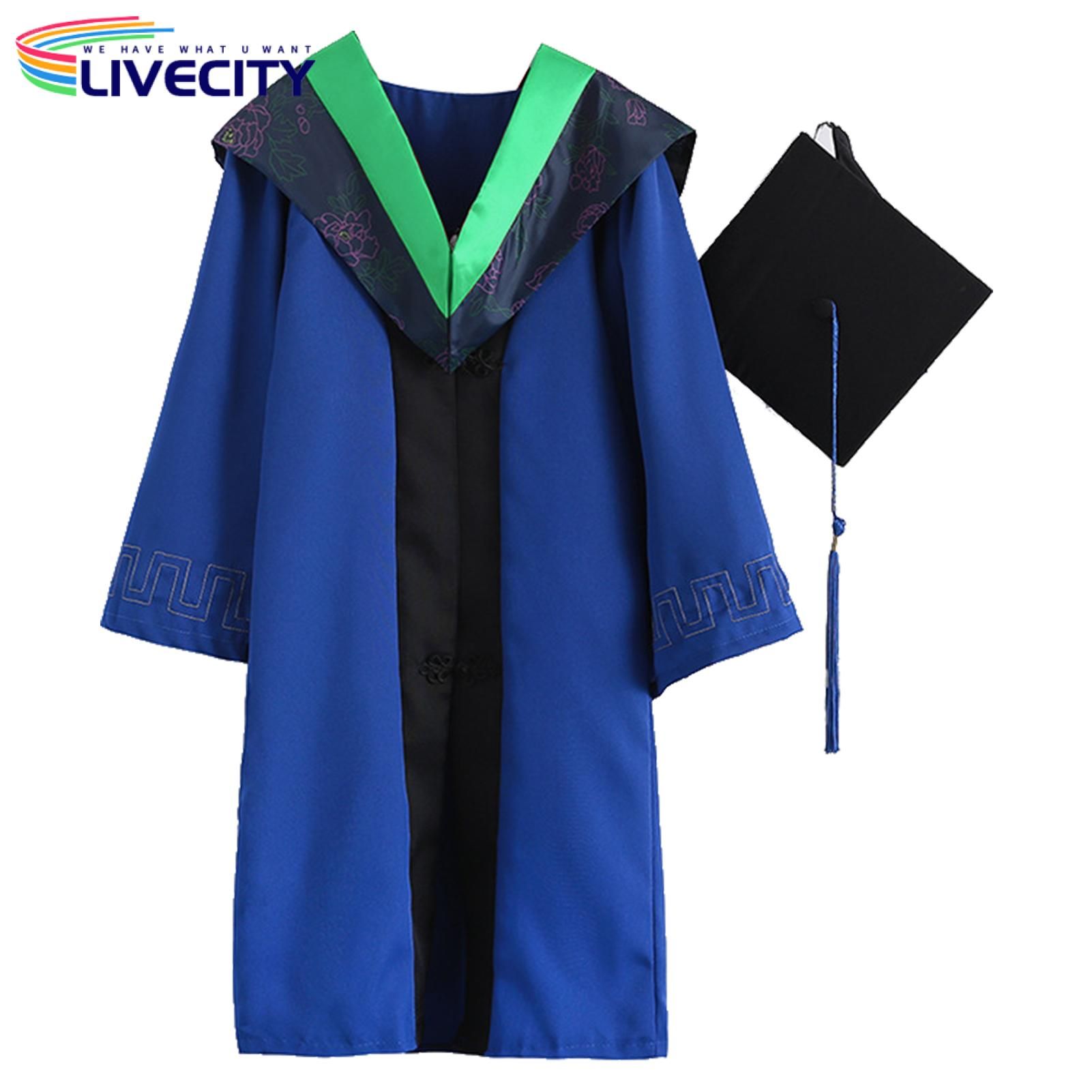 Bachelor Uniform Super Soft Bachelor Hat Graduation Cloak Photography Props Set