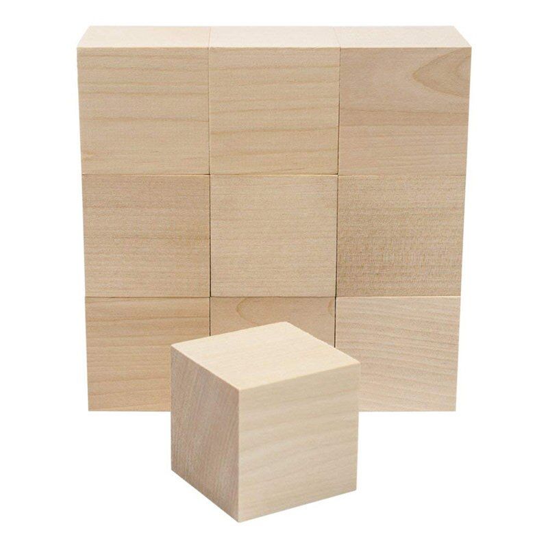 1pack Solid Wood Blocks Square Jenga Blocks Kids Early Educational Toys Assemblage Block Embellishment DIY Woodwork Craft