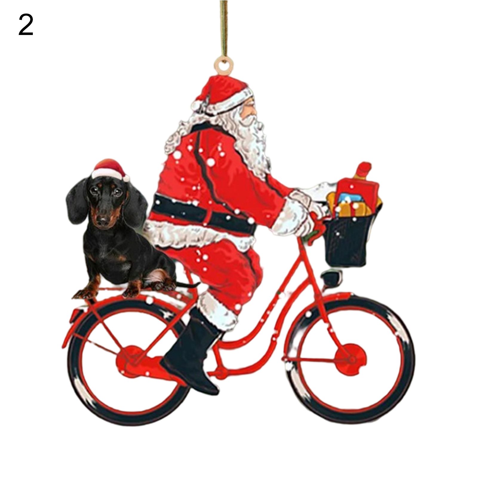 Hanging Ornament Vibrant Color Unique Santa Claus Bicycle Hanging Ornament Party Prop