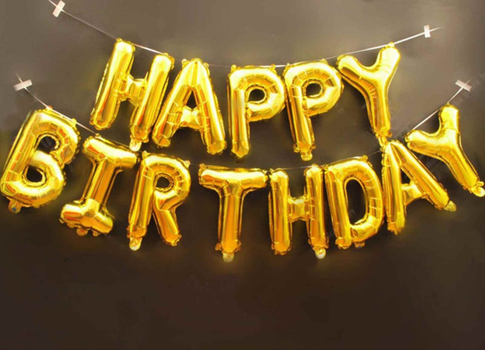 Happy Birthday Foil Balloon 13 Letter 17inch - Stick On Hanging Floating