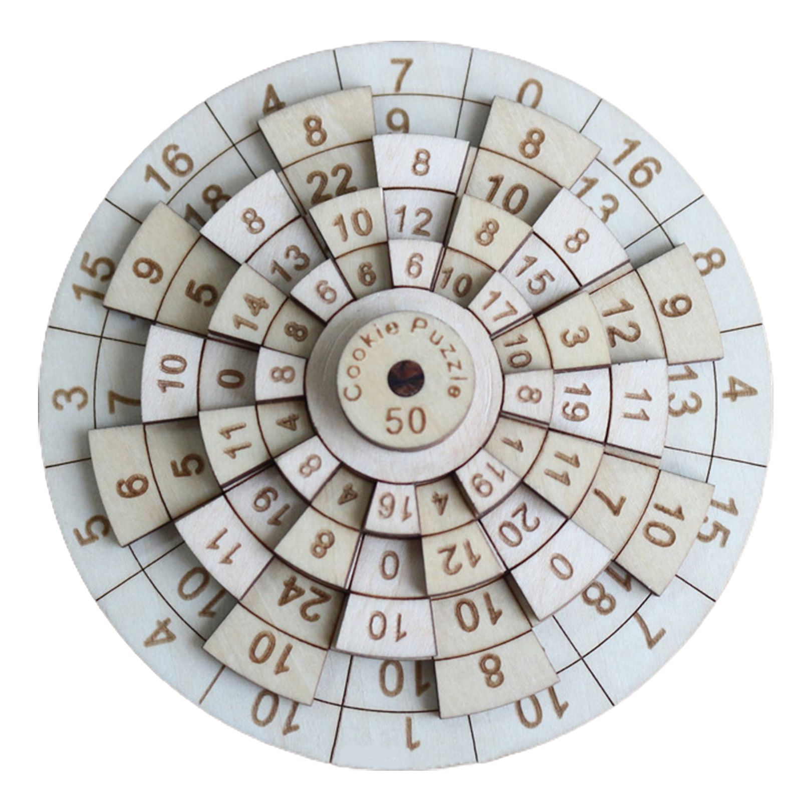 Number Puzzle Creative Intellectual Development DIY Wooden Number Jigsaw Toy for Teens