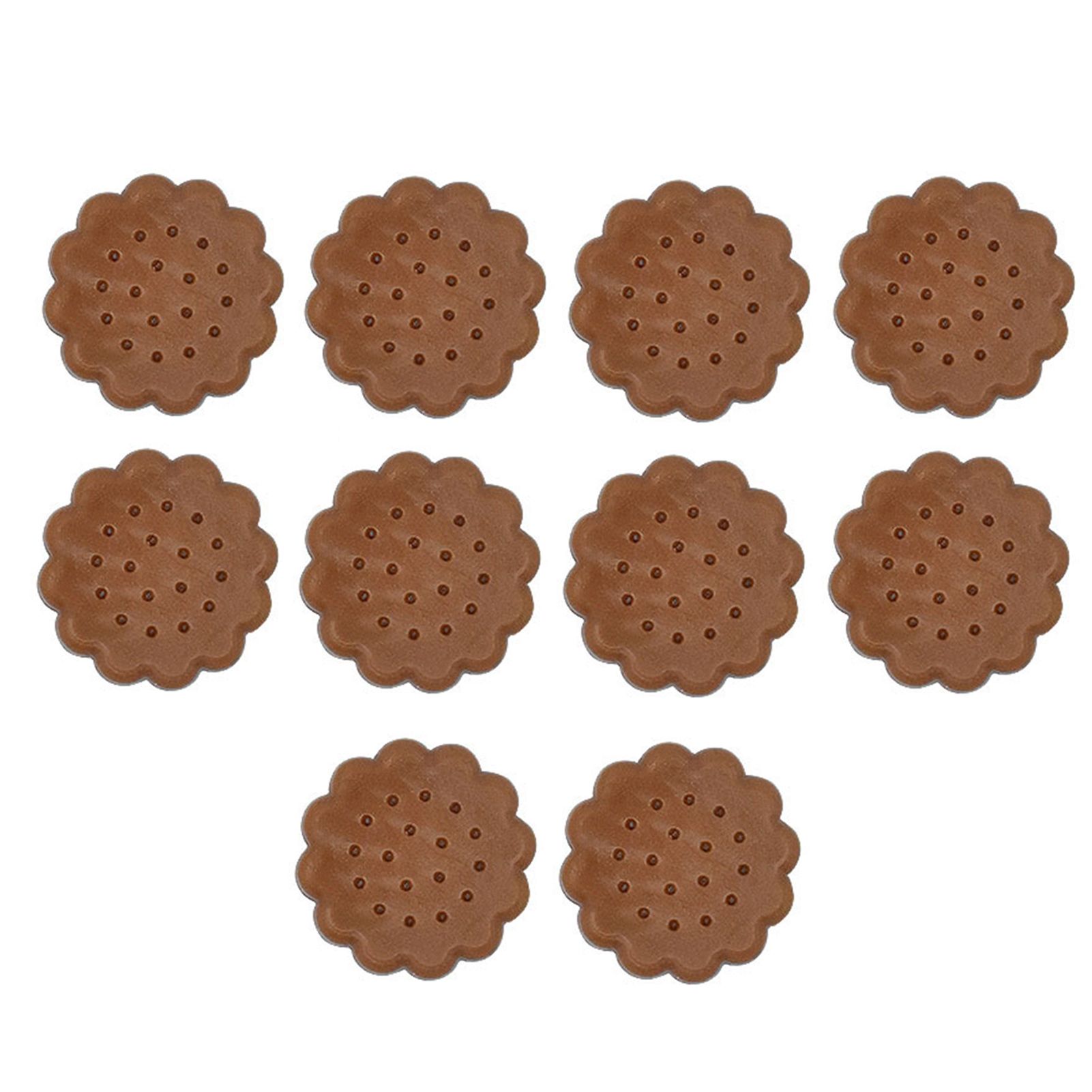 10Pcs Miniature Round Biscuits Model Toy DIY Dollhouse Food Play Decor Kids Gift