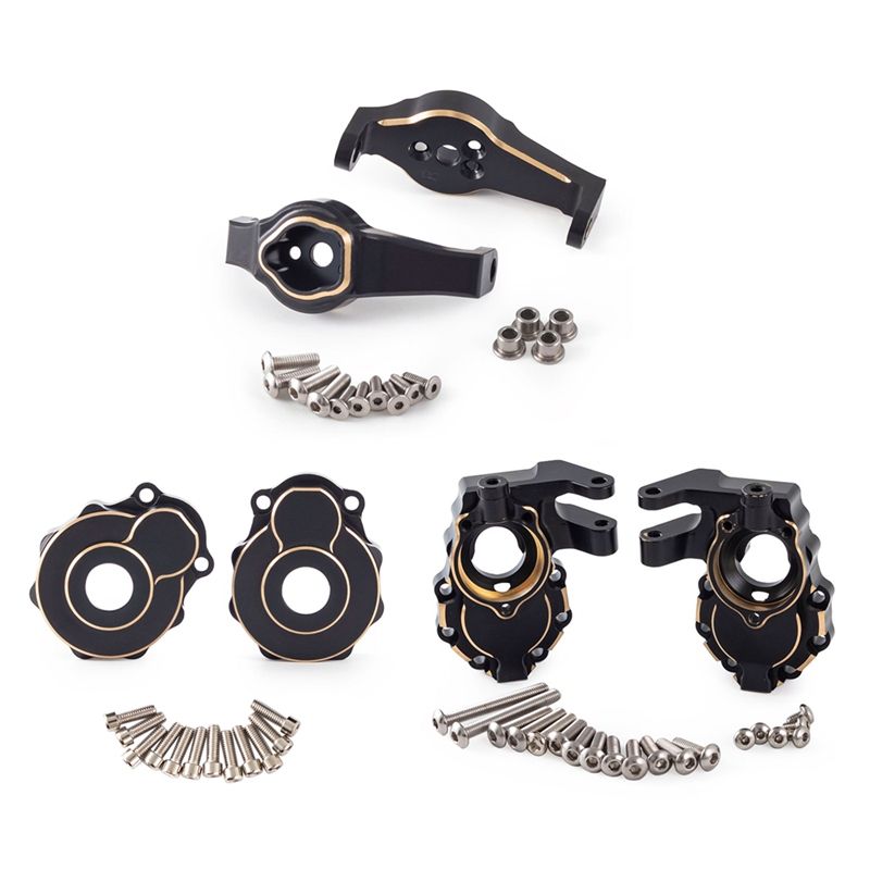 6Pcs Brass Portal Drive Axle Housing Steering Knuckle Caster Block Set for RC Crawler Traxxas TRX4 TRX6 Upgrade Parts