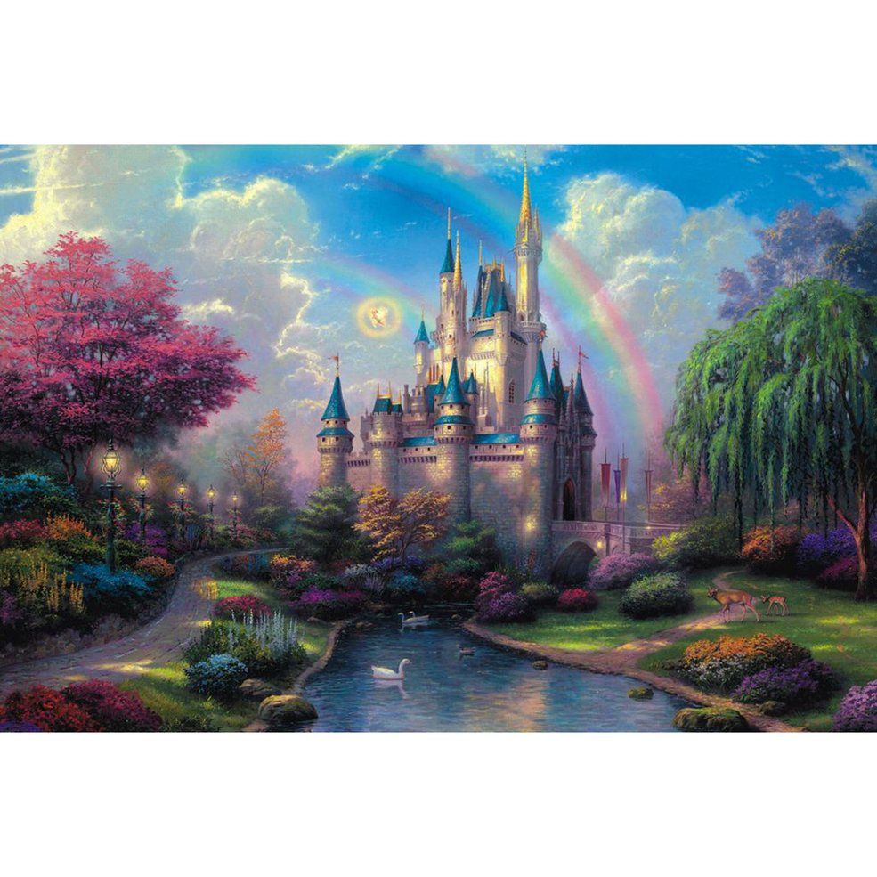 1000 Pieces Set Adult Art Jigsaw Puzzle Jigsaw Puzzles For Adults Wall Decor-Fantasy castle colorful