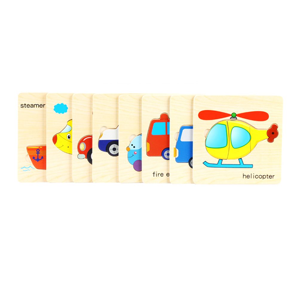 8Pcs Wooden Cartoon Fruit Puzzle Jigsaw Puzzle Board Learning Baby Education Toy