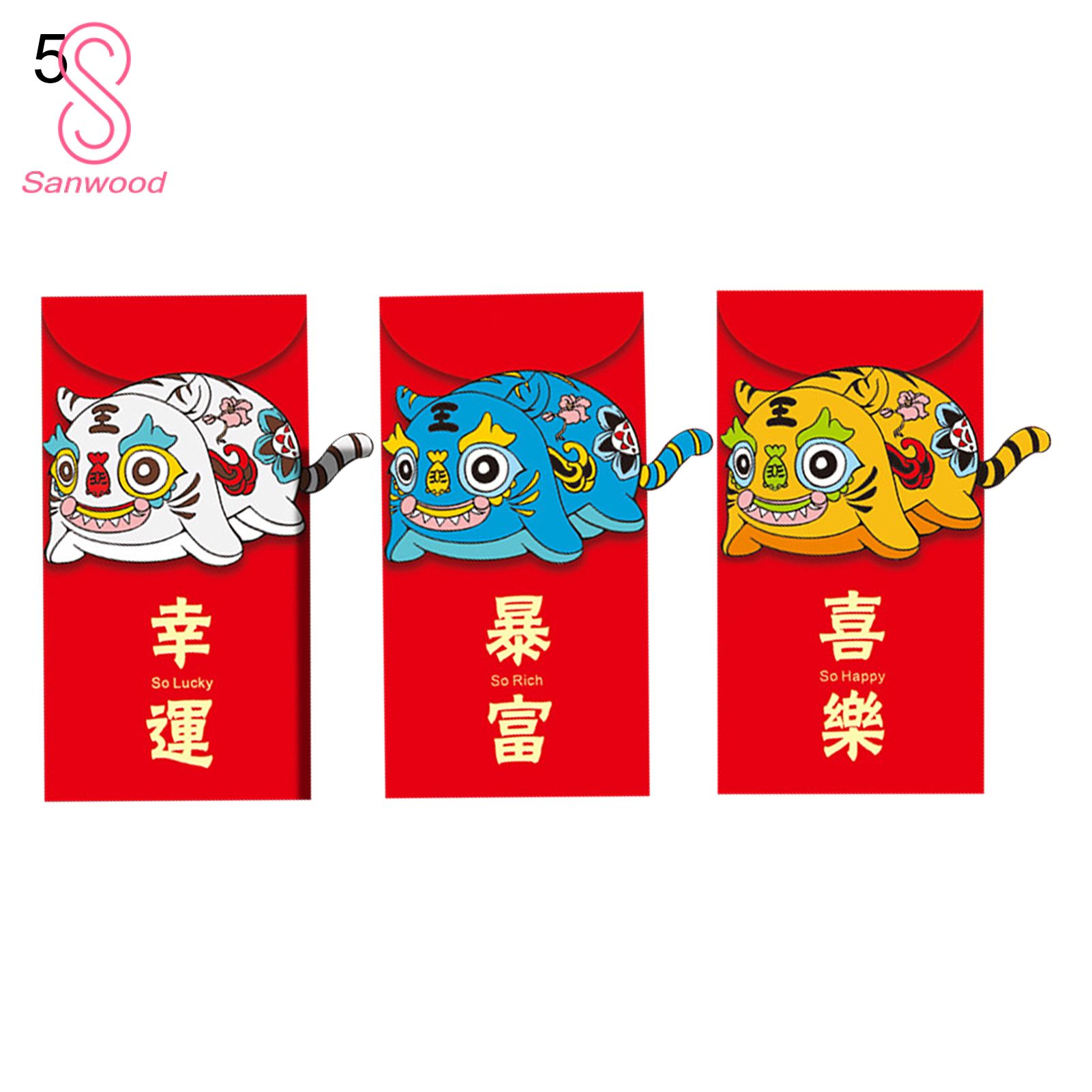 Red Envelope Auspicious 2022 Lovely Tiger Pattern Red Envelope