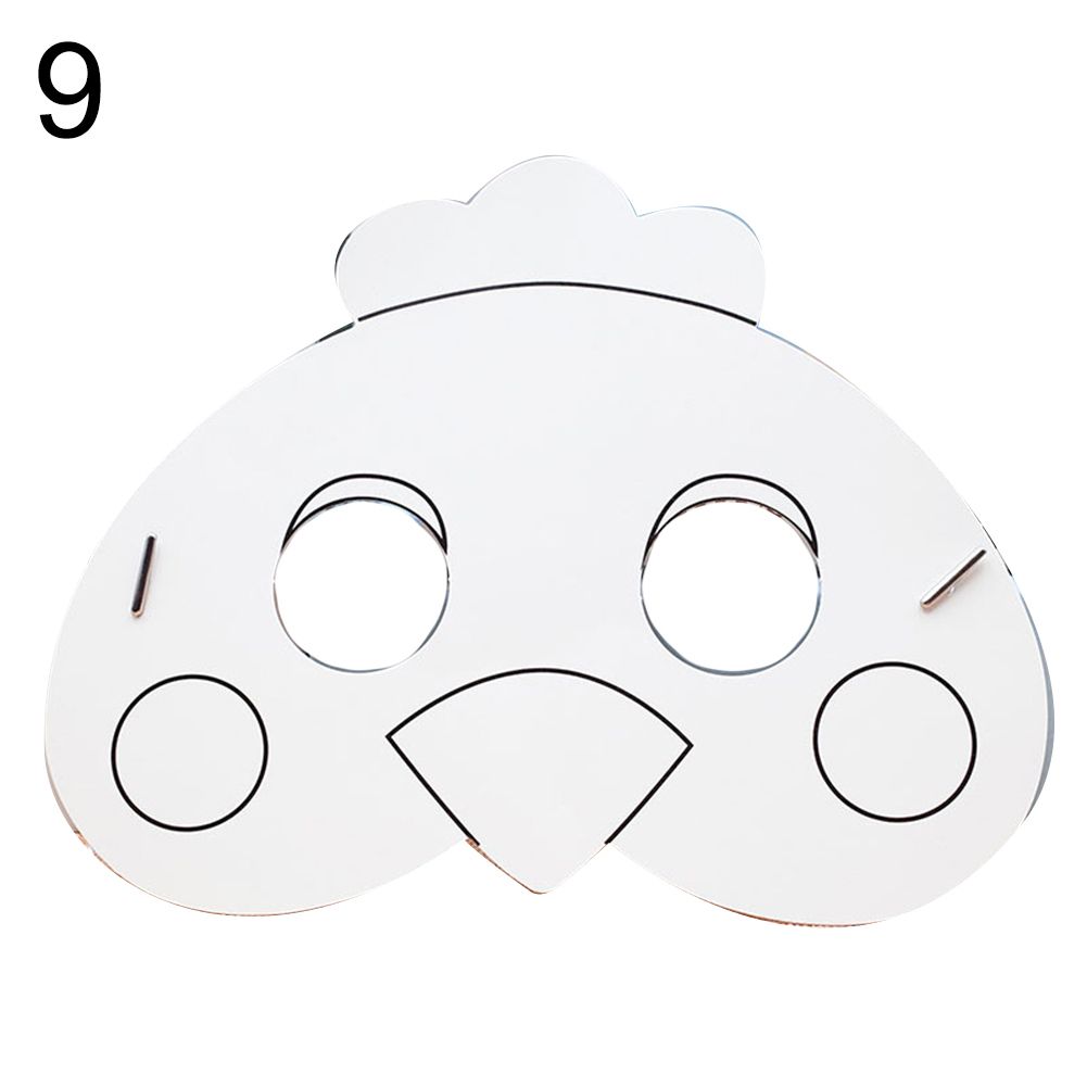 Cartoon Animal Paper Painting Mask Graffiti DIY Art Crafts Kindergarten Kids Toy