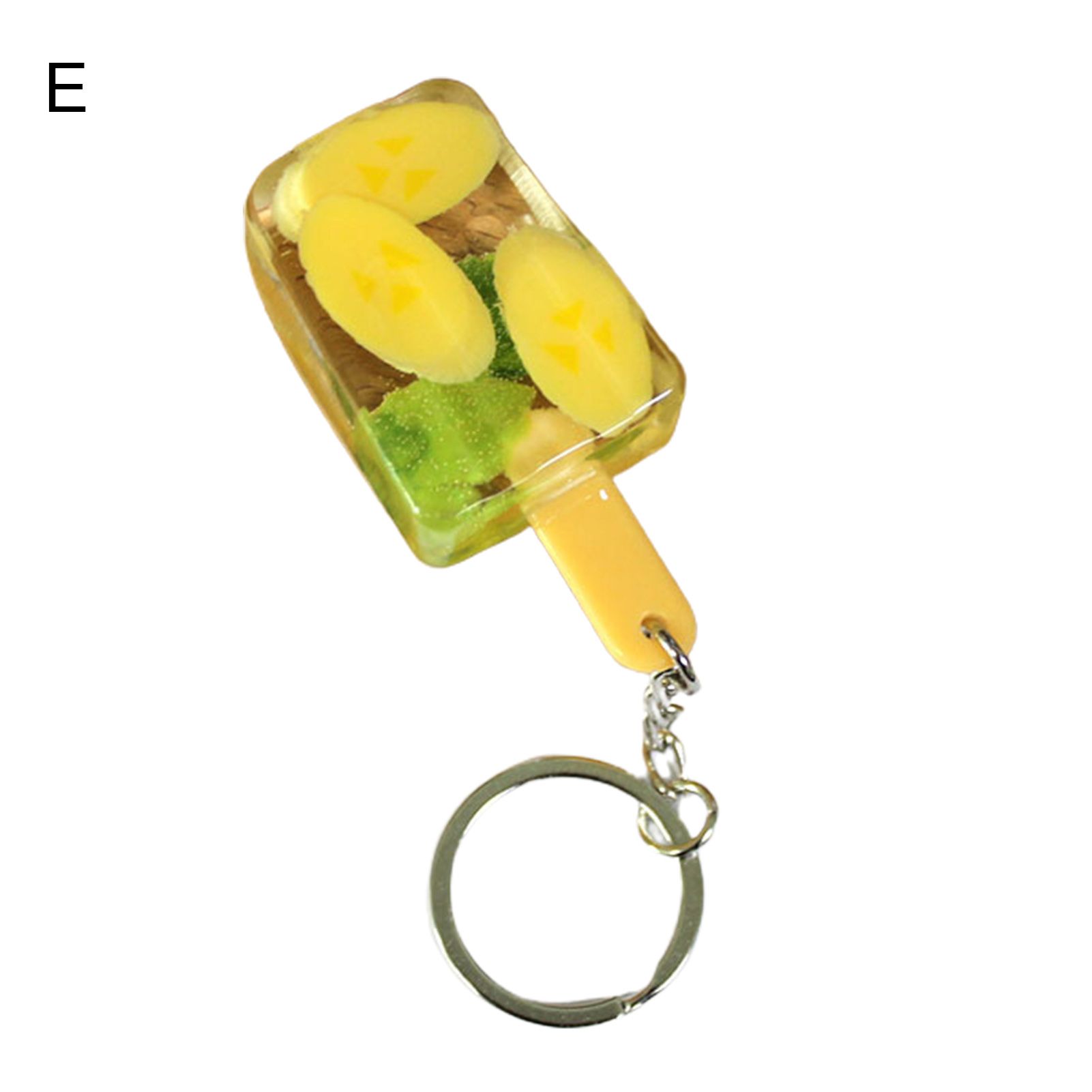 Cute Simulation Fruit Popsicle Keychain Bag Pendant Car Ornament Jewelry Gift