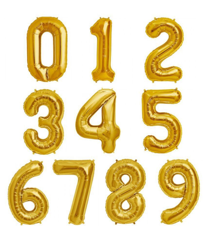 16" Golden 0-9 Number Foil Balloons 1ps for Party Decorations Party Supplies
