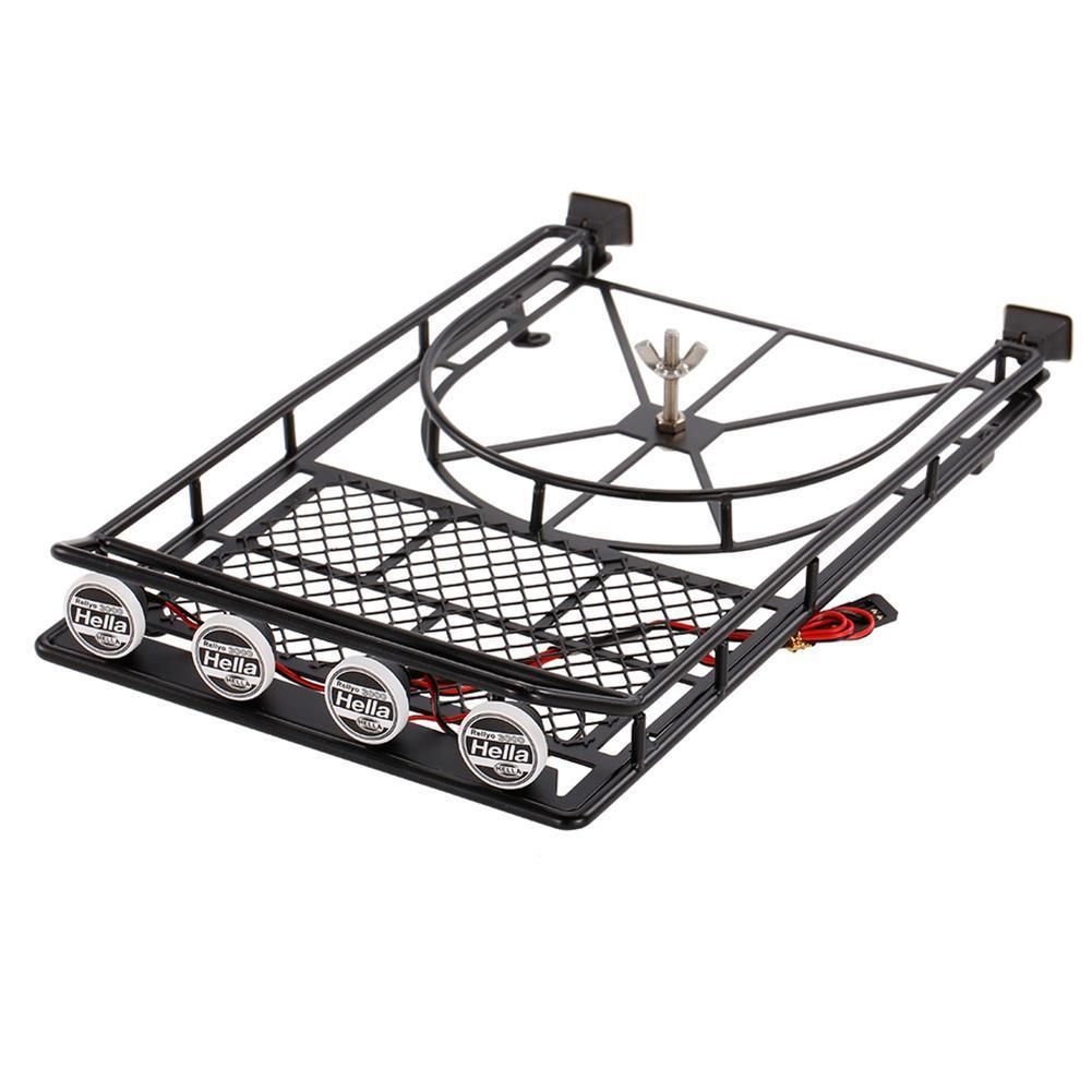 Simulation Metal Roof Luggage Rack LED Light for RC Car 1/10 RC Axial SCX10 90046 D90 Crawler Car