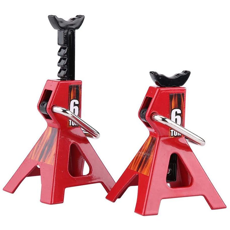 2Pcs Jack Stand, Metal Jack Stands Repairing Tool for D90 CC01 SCX10 Wraith TRAXXAS RC Truck