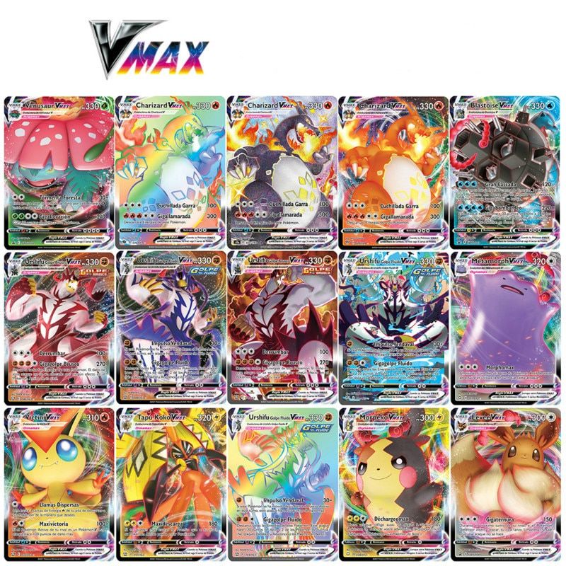 New 2021 100Pcs/set Vmax Shining French Pokemon Cards Sword & Shield Battle Styles Game Cartoon Kids Collection Toys