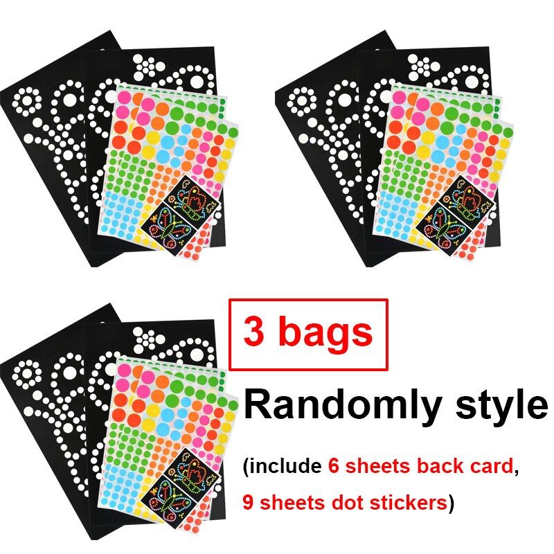 Cute Cartoon DIY Colorful Dot Primary Mosaic Puzzle Stickers For Kids Patience Training Education Toys For Children Games Gift