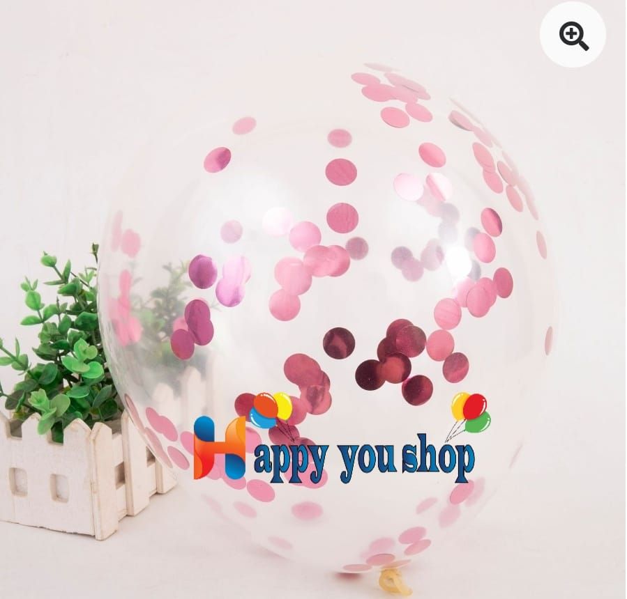 12 Inch Round Balloons Confetti Latex Transparent Ballon Baby Shower Birthday Party Wedding Decoration Air Ball - 5 Piece Without Stick