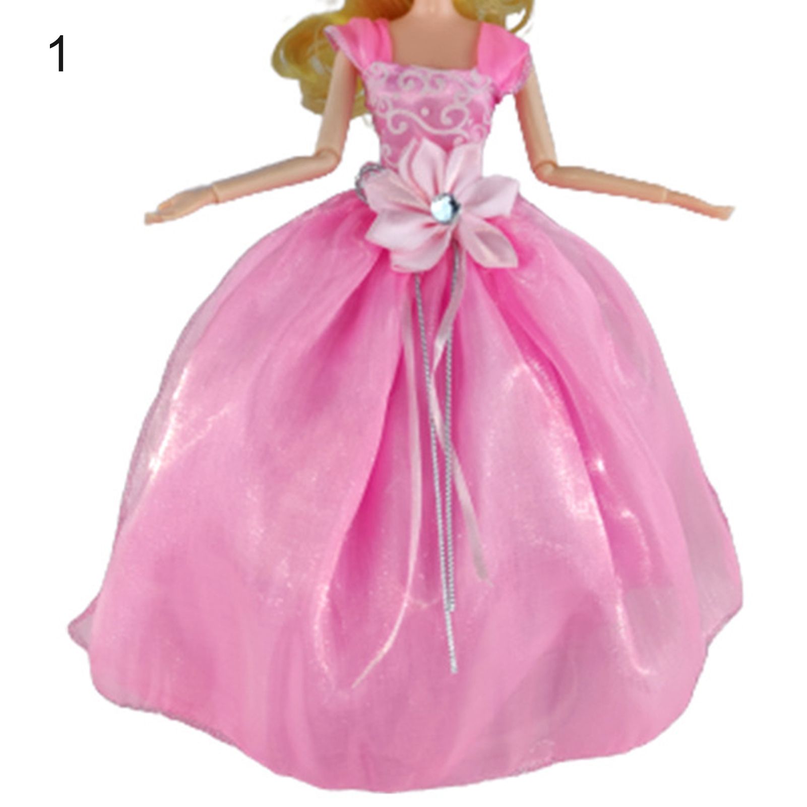 Doll Long Dress Smooth Surface Craft Replaceable Girl Doll Wedding Dress for Children