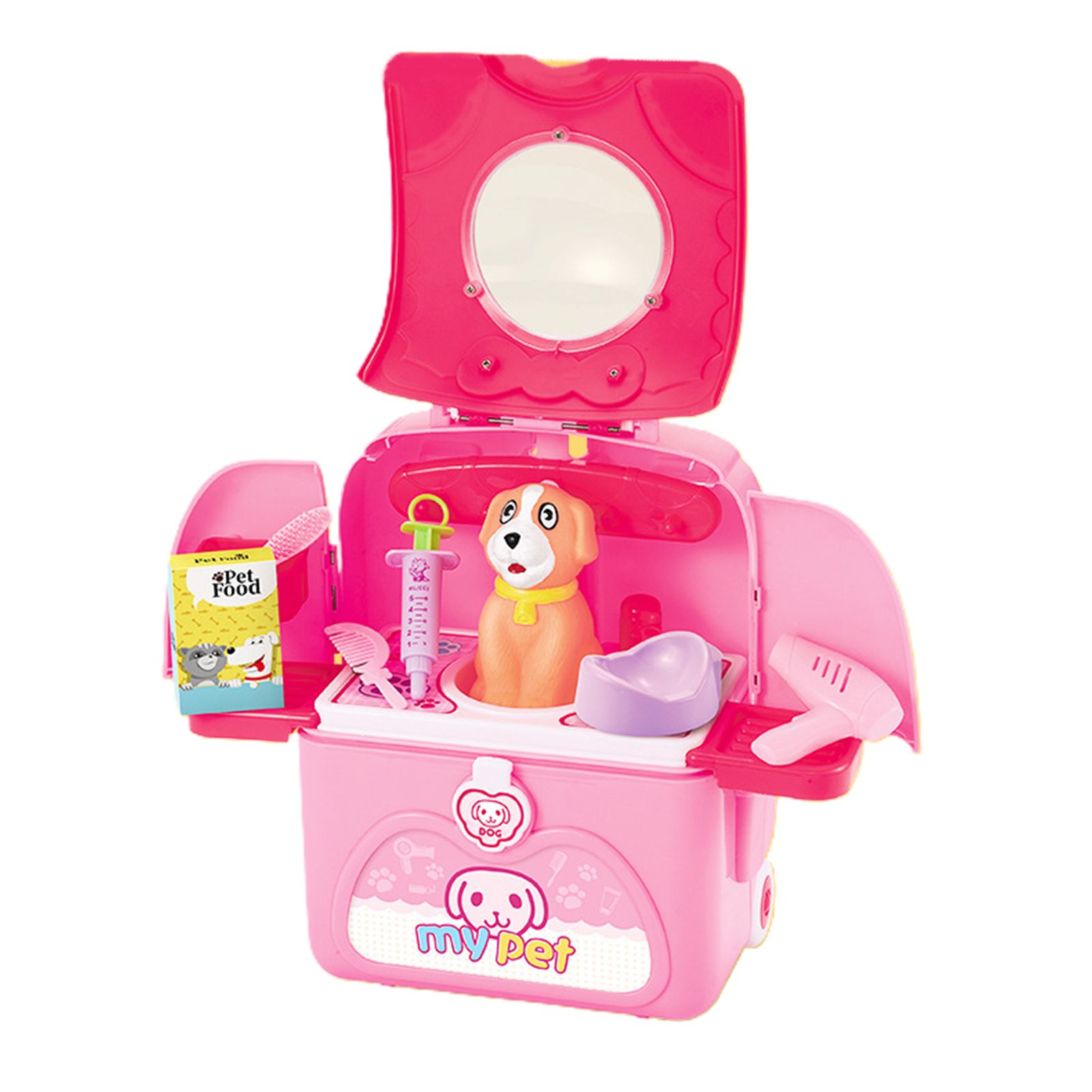 17Pcs/Set Pet Backpack Toy High Simulated Funny Lovely Pattern 3 in 1 Dollhouse Cat Carrier Backpack Toy for Kids