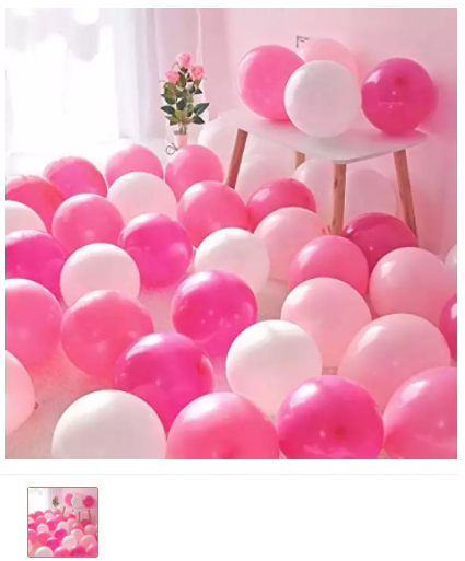 White And Pink Balloons - 50pcs