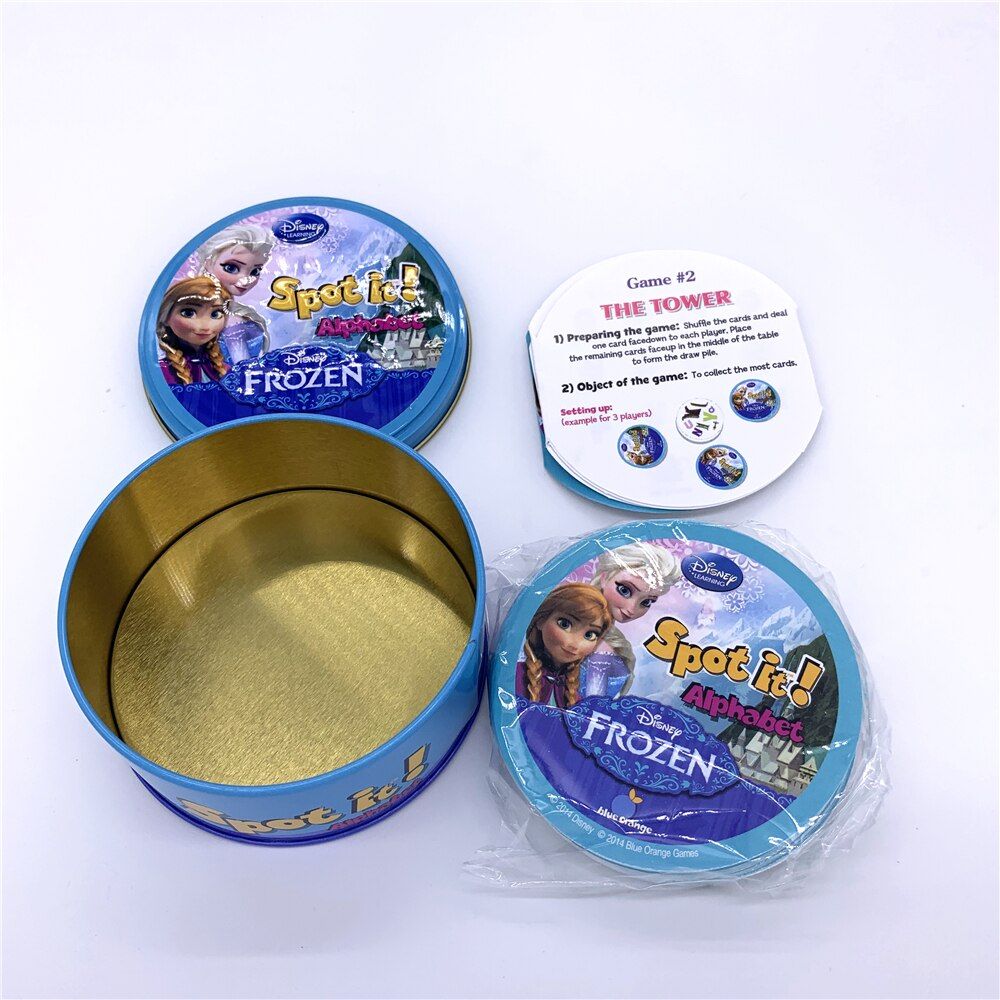 20 Styles Dobble Spot It Toy Iron Box 55 Cards Sport Fun Family Animals Jr Hip Kids Board Game Gift Holidays Camping 123 Tin Box