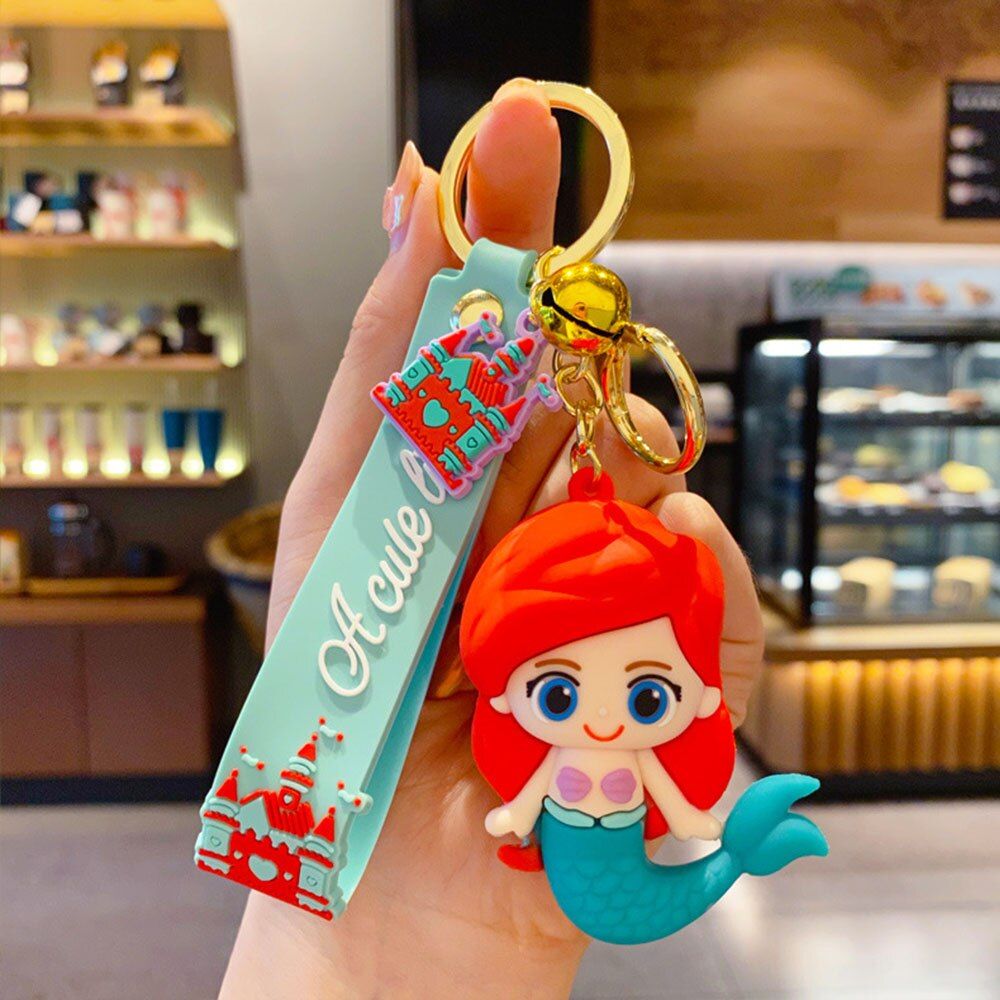 Disney Belle Princess Keychain  Keyring Figure Cute Cartoon Anime Figure Model Gift Best Selling Girl Children Kids Toys