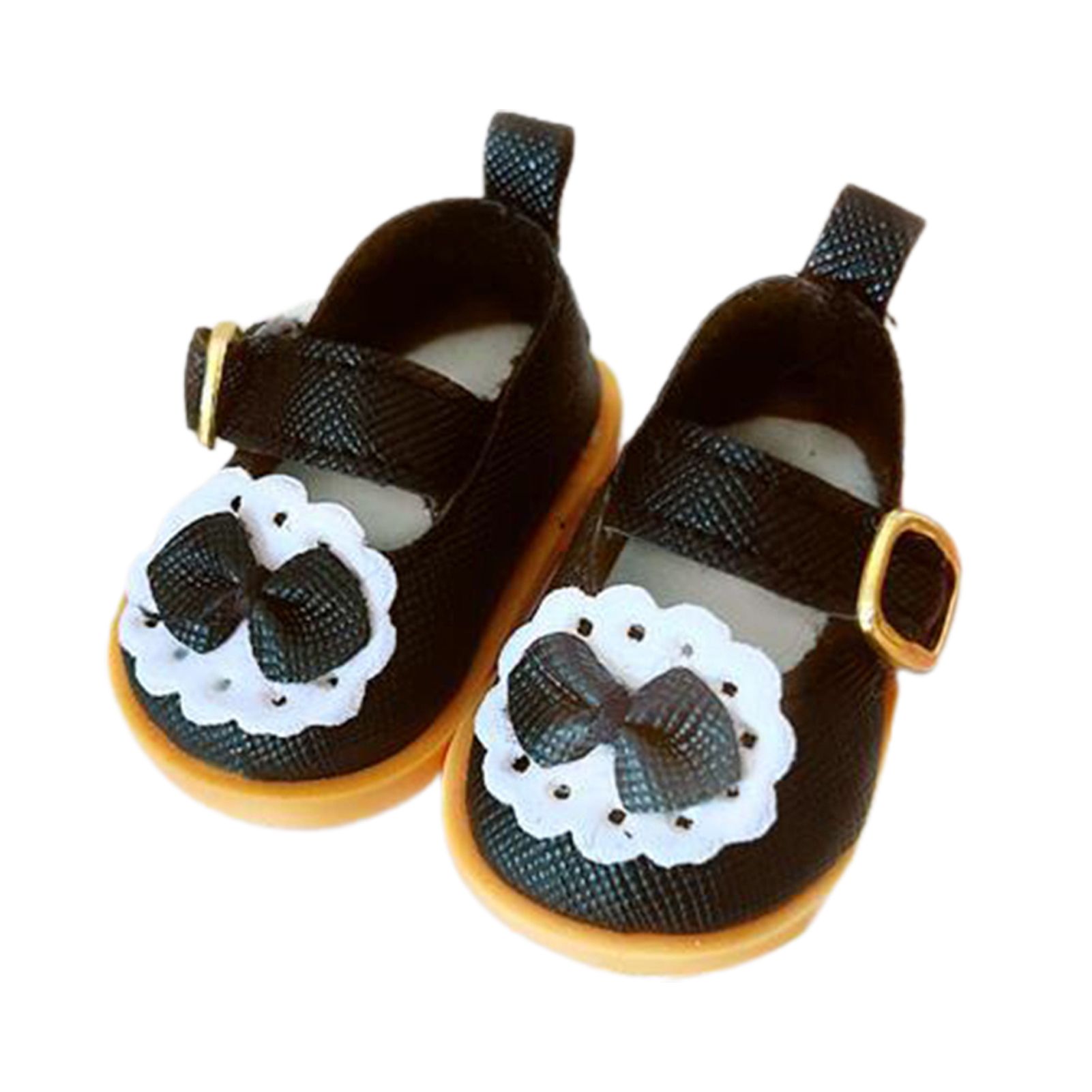 Doll Princess Shoes Fine Workmanship Decorative Exquisite Doll Black Princess Shoes for Household