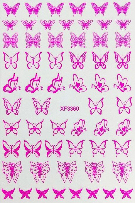 Wholesale  Neon Butterfly and New Maple Leaves  Nail Art 3D Decal Stickers  Curve Stripe Glow in the Dark  Acrylic  Decoration