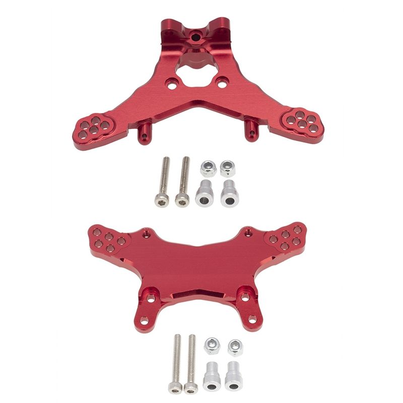 2Pcs Metal Front and Rear Shock Tower Damper Mount Set for Losi 1/18 Mini-T 2.0 2WD Stadium RC Truck Upgrade Parts