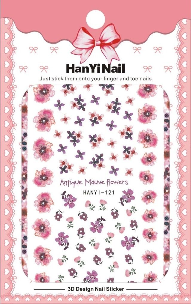 HanYiNail 104-134 2018  Spring Lucky Cat Fantacy Flowers Nails Art Sticker Harajuku Nail Wrap Sticker Tips Manicura stickers