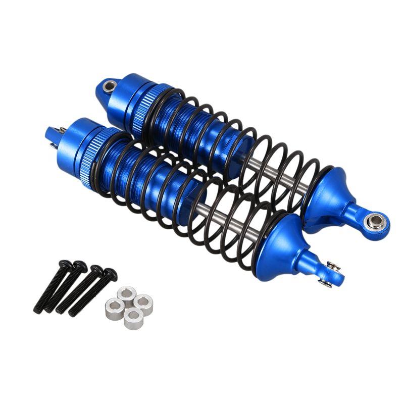 2PCS 110MM Metal Rear Shock Absorber Fitting for 1/10 RC TRAXXAS Climbing Car Model Truck Blue