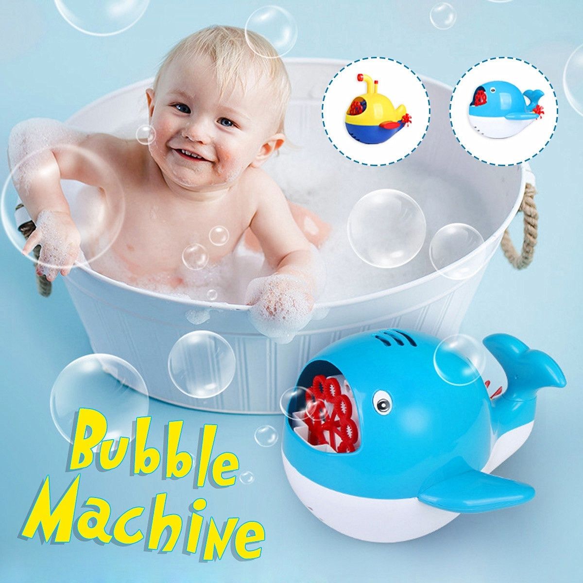 Whale/Submarine Electric Bubble Machine Music Kids Toy Baby Bubble Maker Music Bubble Machine Baby Bath Shower Fun Toy